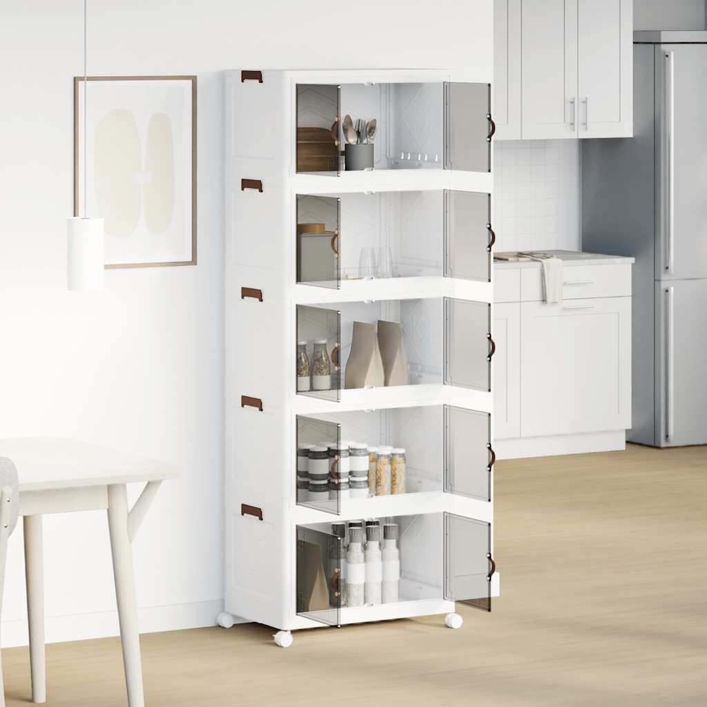 Casella di archiviazione Vidaxl impilabile con ruote a 5 strati 75 L 64x40x179 cm