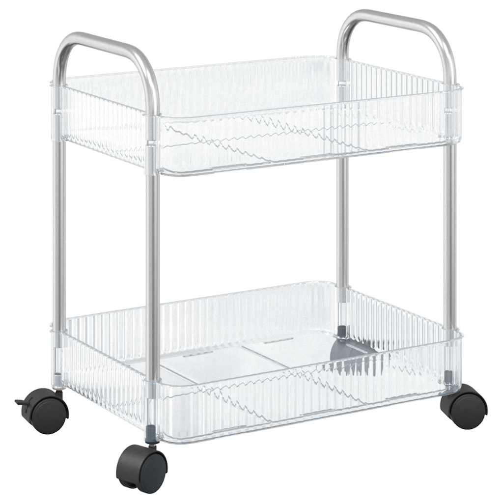 Vidaxl Storage Trolley a 2 strati 37x28x43,5 cm Acrilico trasparente