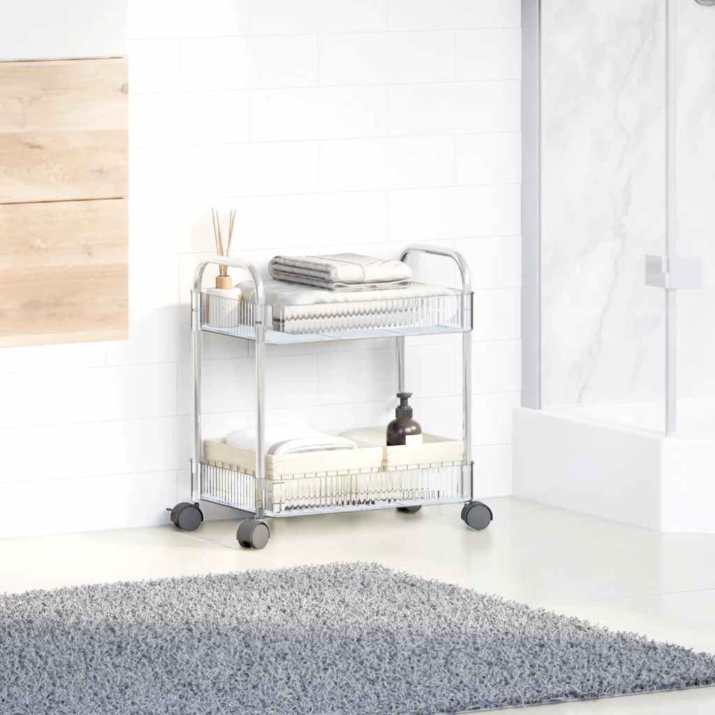 Vidaxl Storage Trolley a 2 strati 37x28x43,5 cm Acrilico trasparente