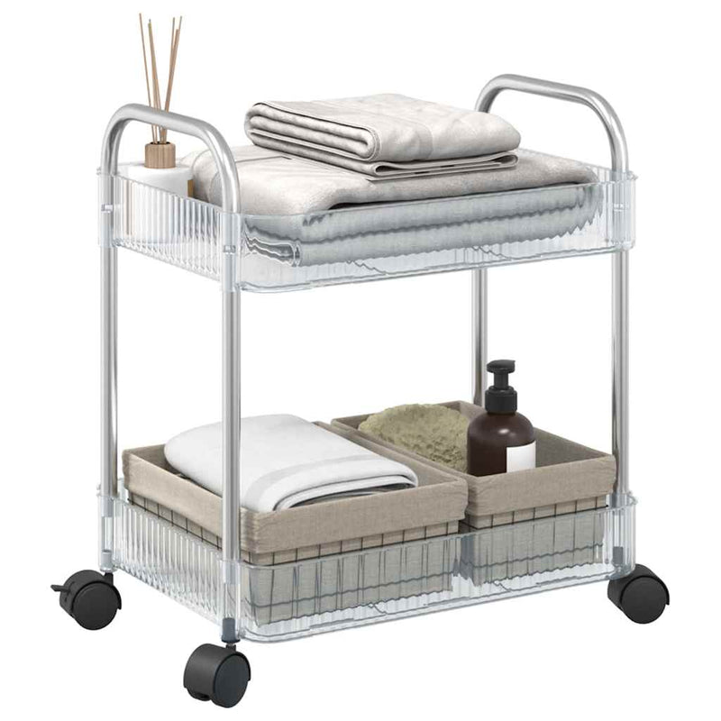 Vidaxl Storage Trolley a 2 strati 37x28x43,5 cm Acrilico trasparente