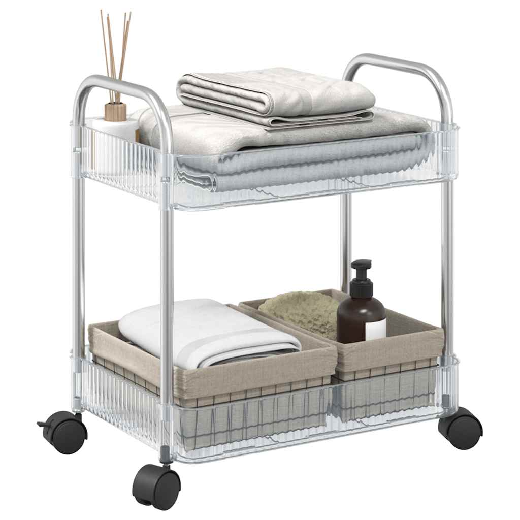 Vidaxl Storage Trolley a 2 strati 37x28x43,5 cm Acrilico trasparente