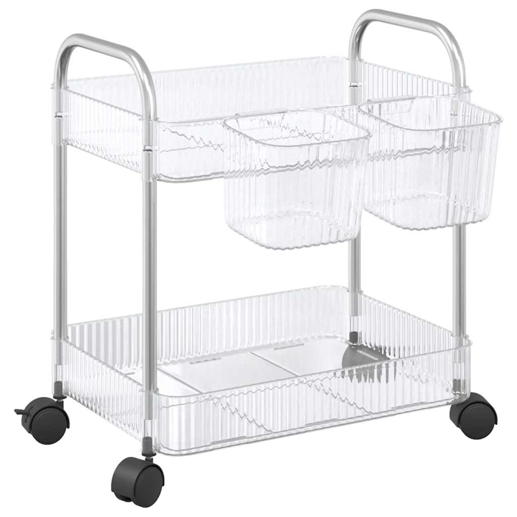 Vidaxl Storage Trolley a 2 strati 37x28x43,5 cm Acrilico trasparente