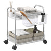 Vidaxl Storage Trolley a 2 strati 37x28x43,5 cm Acrilico trasparente