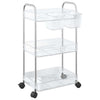 Vidaxl Storage Trolley 3-strato 37x28x68 cm Acrilico trasparente
