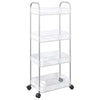 Vidaxl Storage Trolley 4 capas 37x28x95 cm acrílico transparente
