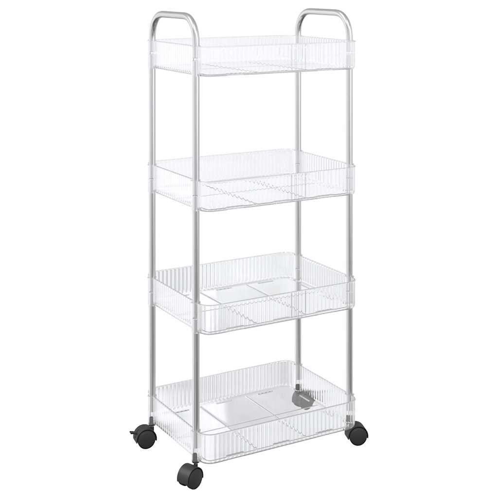 Vidaxl Storage Trolley a 4 strati 37x28x95 cm Acrilico trasparente