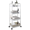 Vidaxl Storage Trolley 4 capas 37x28x95 cm acrílico transparente