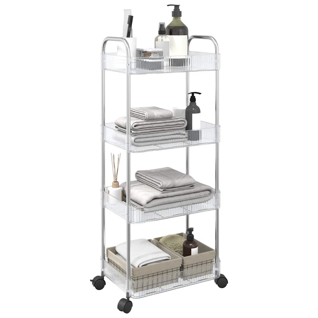 Vidaxl Storage Trolley 4 capas 37x28x95 cm acrílico transparente