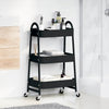 Vidaxl Storage Trolley a 3 strati 42x41.5x77 cm in acciaio nero