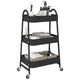 Vidaxl Storage Trolley 3 capas 42x41.5x77 cm de acero negro