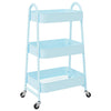 Vidaxl Storage Trolley 3 capas 42x41.5x77 cm de acero azul