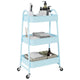 Vidaxl Storage Trolley 3 capas 42x41.5x77 cm de acero azul
