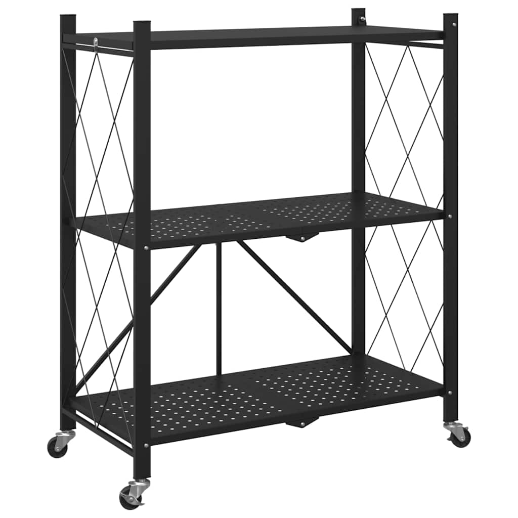 Vidaxl Storage Rack on Wheels 71x34x88 cm de acero negro