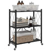 Vidaxl Storage Rack on Wheels 71x34x88 cm de acero negro