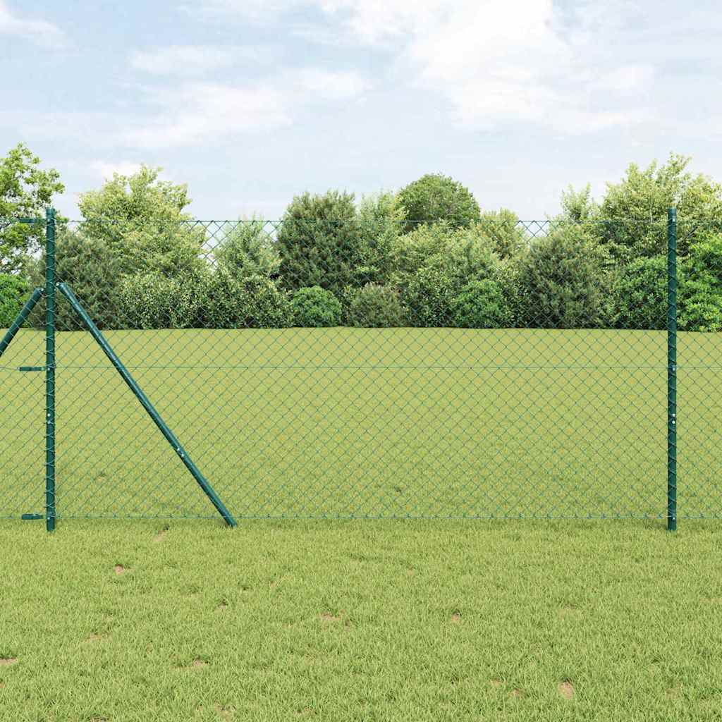 Poste para valla vidaxl verde 10 x 1 m (malla 40 x 40 mm) acero y PVC