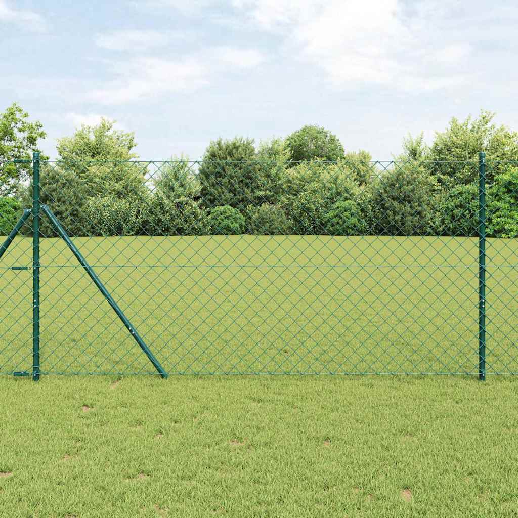 Poste para valla vidaxl verde 10 x 1 m (malla 60 x 60 mm) acero y PVC