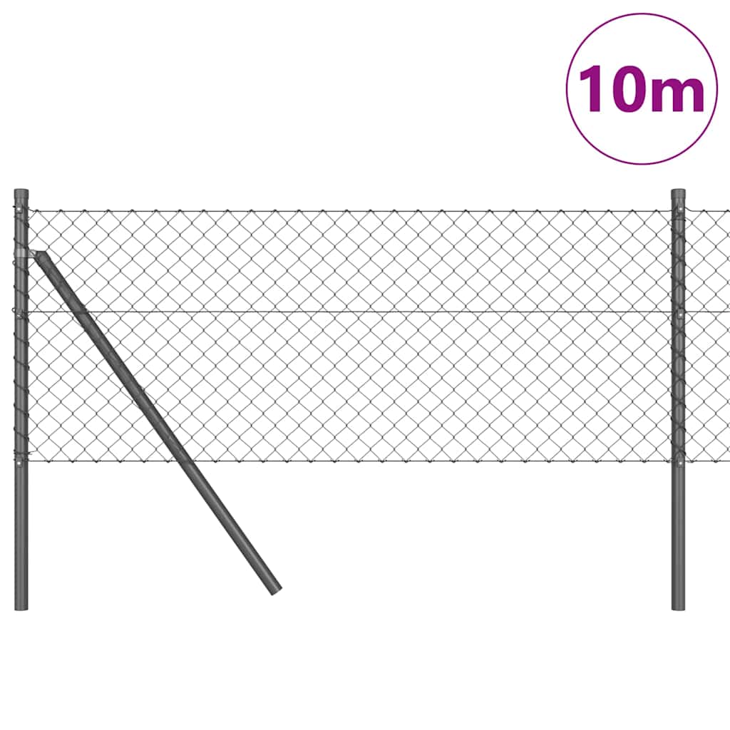 Poste para valla Vidaxl gris 10 x 0,8 m (malla 40 x 40 mm)