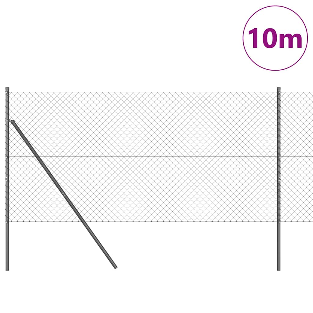 Poste para valla vidaxl gris 10 x 1 m (malla 40 x 40 mm) acero y PVC