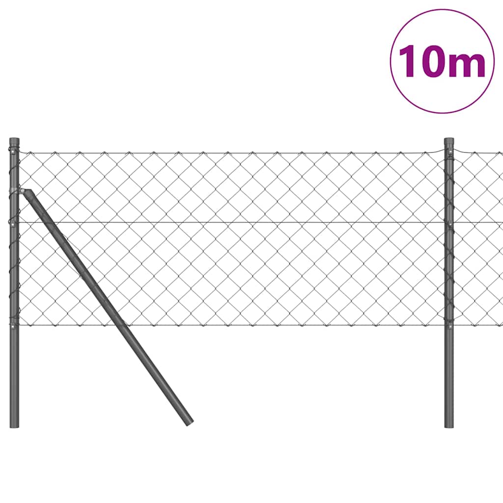 Poste para valla Vidaxl gris 10 x 0,6 m (malla 60 x 60 mm)