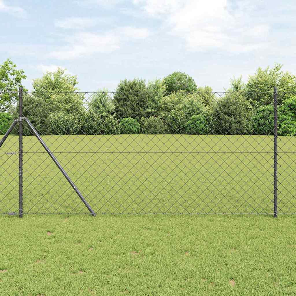 Poste para valla vidaxl gris 10 x 1 m (malla 60 x 60 mm) acero y PVC