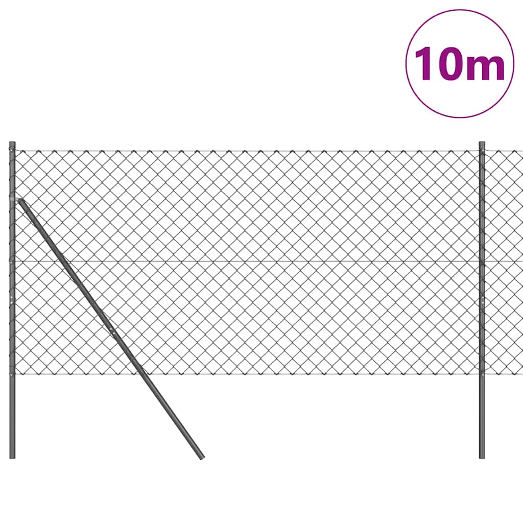 Poste para valla vidaxl gris 10 x 1 m (malla 60 x 60 mm) acero y PVC