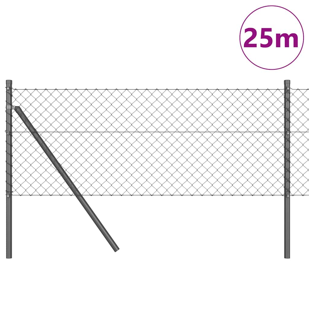 Poste para valla Vidaxl gris 25 x 0,4 m (malla 40 x 40 mm)
