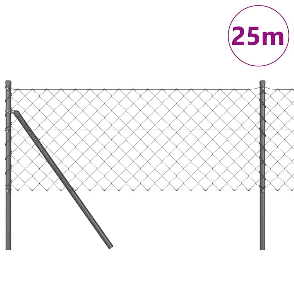 Poste para valla Vidaxl gris 25 x 0,6 m (malla 60 x 60 mm)