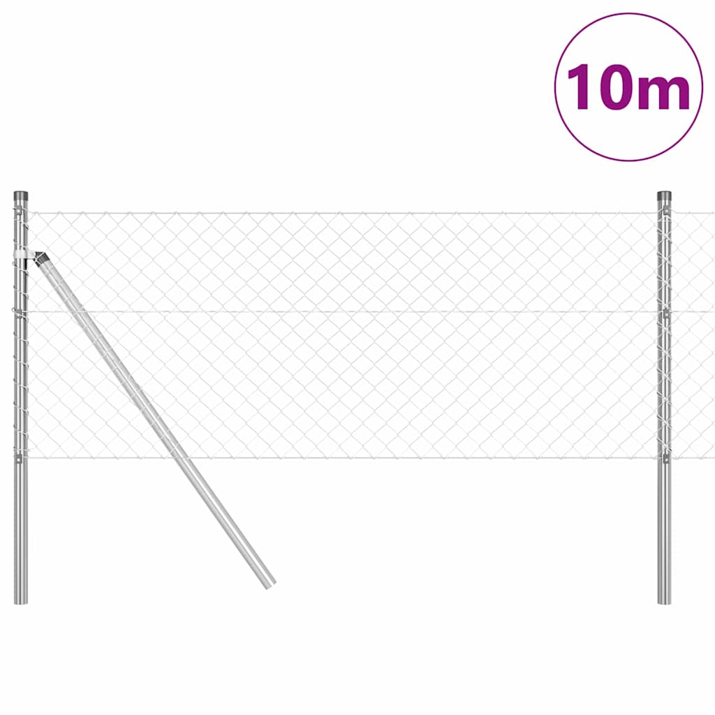 Vidaxl afrasteringspaal zilver 10 x 0,4 m (40 x 40 mm gaas) staal