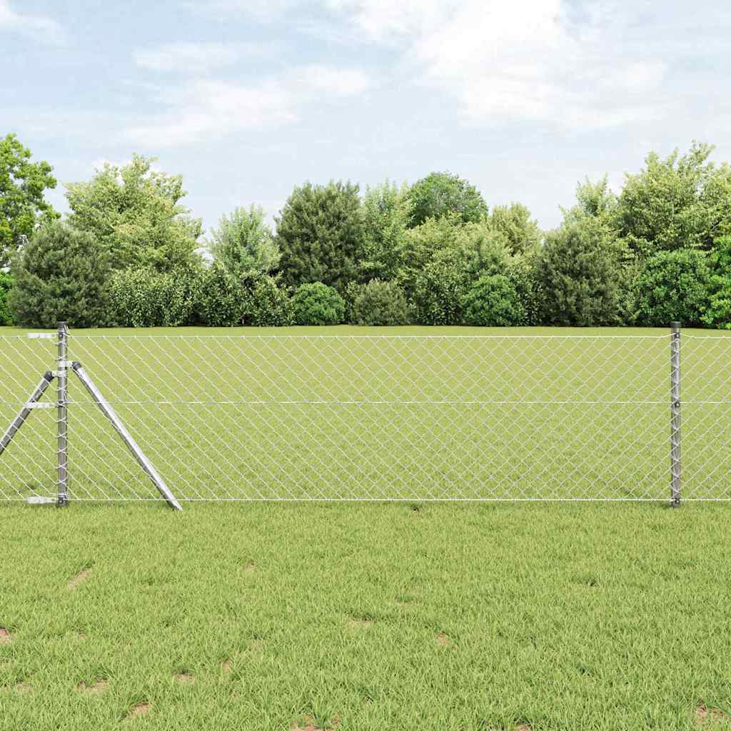 Vidaxl afrasteringspaal zilver 10 x 0,6 m (40 x 40 mm gaas) staal