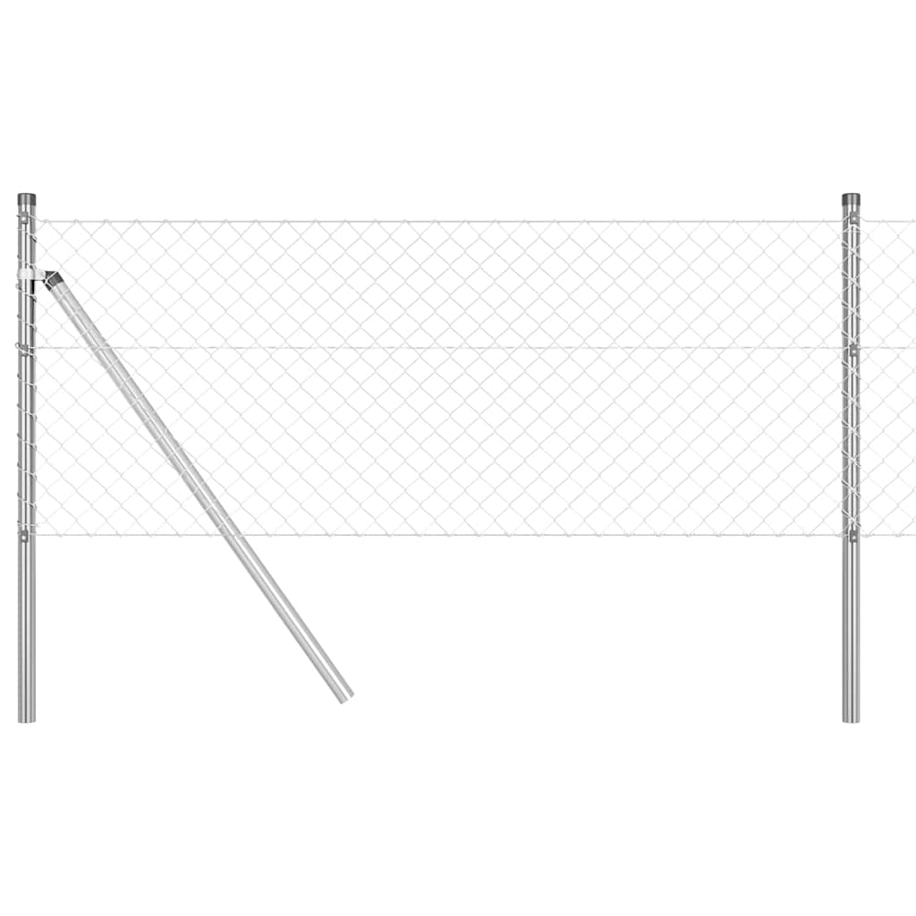 Vidaxl afrasteringspaal zilver 10 x 0,8 m (40 x 40 mm gaas) staal