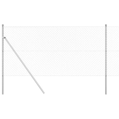 Vidaxl afrasteringspaal zilver 10 x 1 m (40 x 40 mm gaas) staal