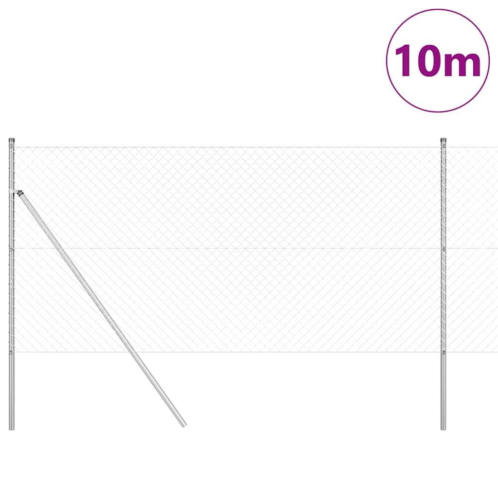 Poste para valla vidaxl plateado 10 x 1 m (malla 40 x 40 mm) acero