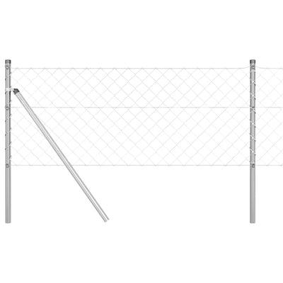 Vidaxl afrasteringspaal zilver 10 x 0,4 m (60 x 60 mm gaas) staal