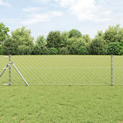 Poste para valla Vidaxl plateado 10 x 0,6 m (malla 60 x 60 mm) acero