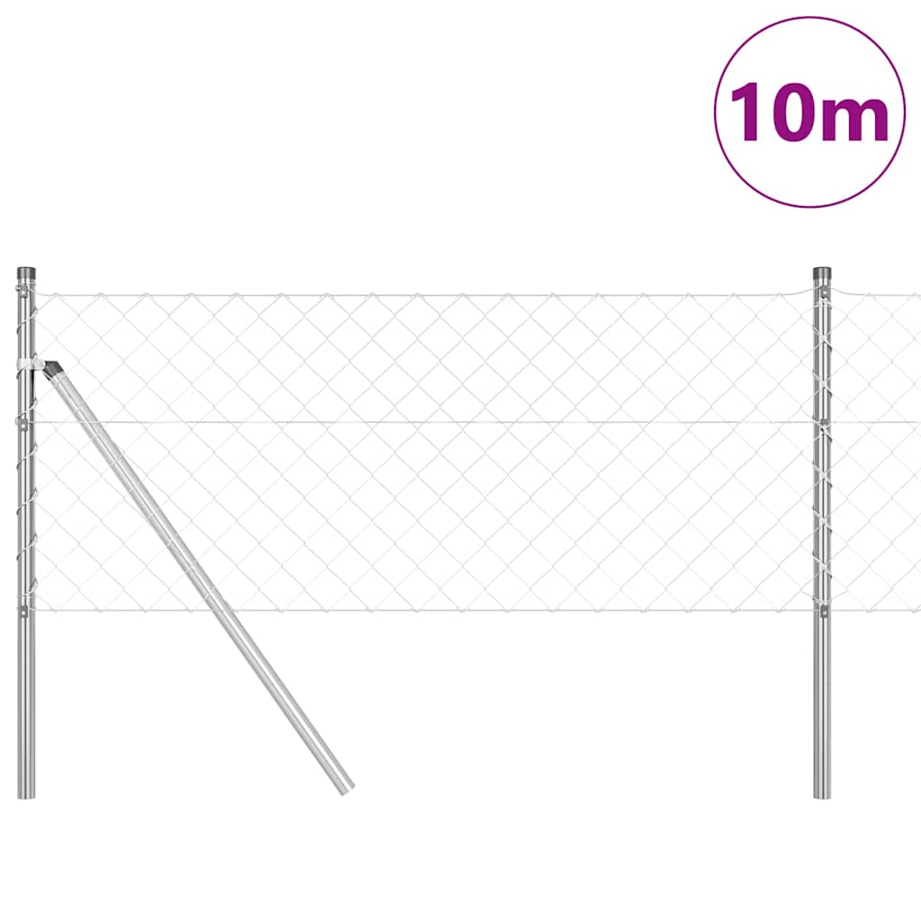 Poste para valla Vidaxl plateado 10 x 0,8 m (malla 60 x 60 mm) acero
