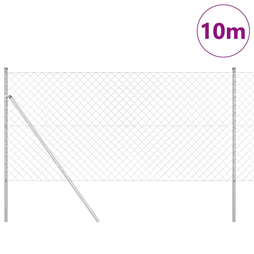 Poste para valla Vidaxl plateado 10 x 1,4 m (malla 60 x 60 mm) acero