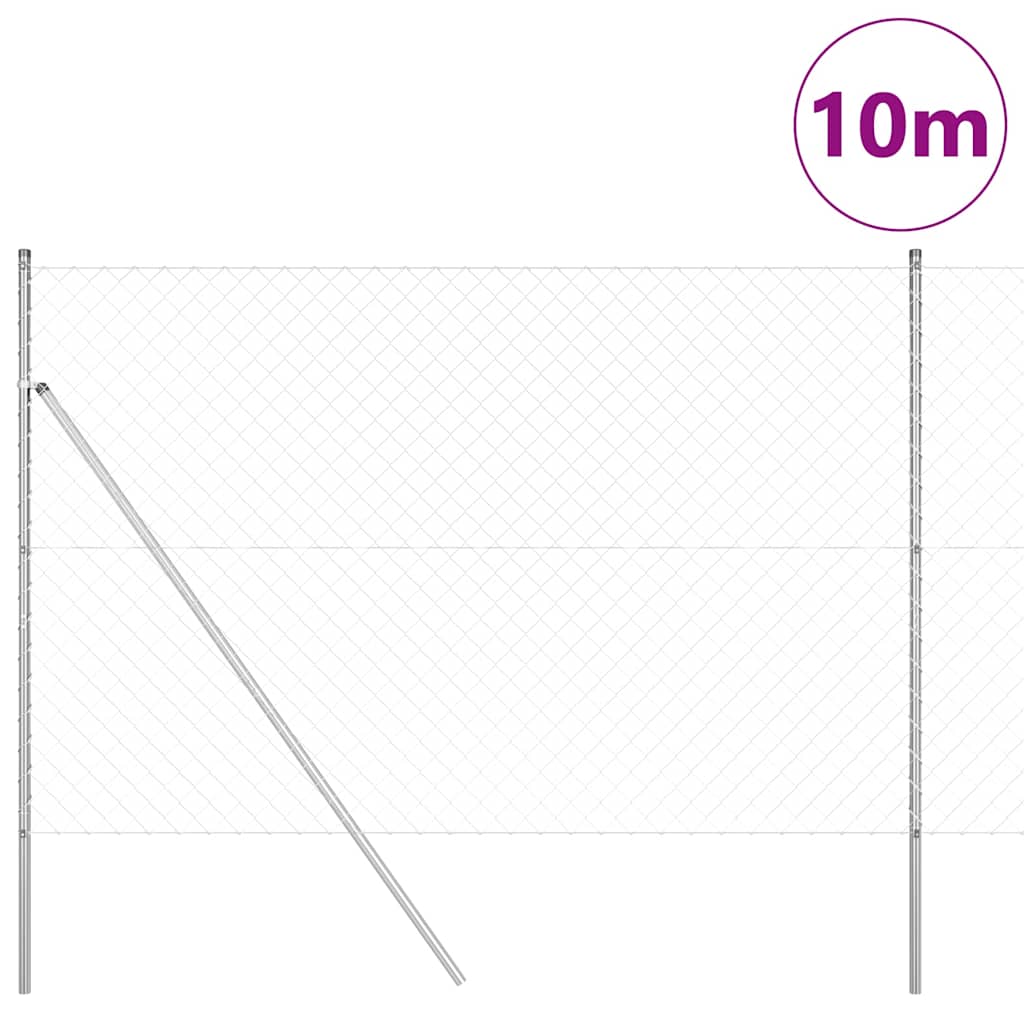 Poste para valla Vidaxl plateado 10 x 1,5 m (malla 60 x 60 mm) acero
