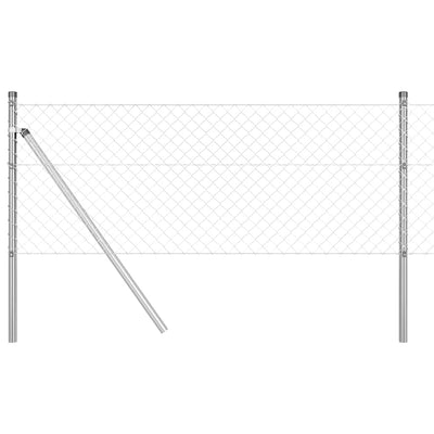 Poste para valla Vidaxl plateado 25 x 0,4 m (malla 40 x 40 mm) acero
