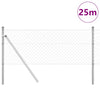 Vidaxl afrasteringspaal zilver 25 x 0,4 m (40 x 40 mm gaas) staal