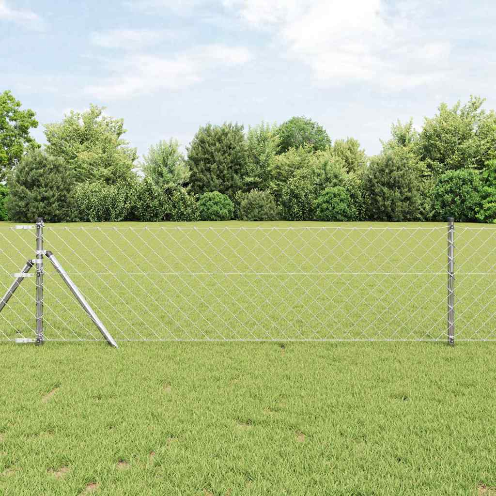 Poste para valla Vidaxl plateado 25 x 0,6 m (malla 60 x 60 mm) acero