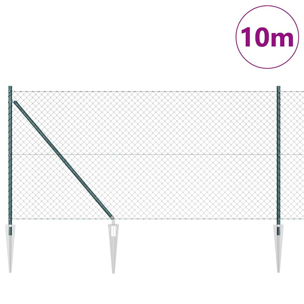 Poste para valla vidaxl verde 10 x 1 m (malla 40 x 40 mm) acero y PVC