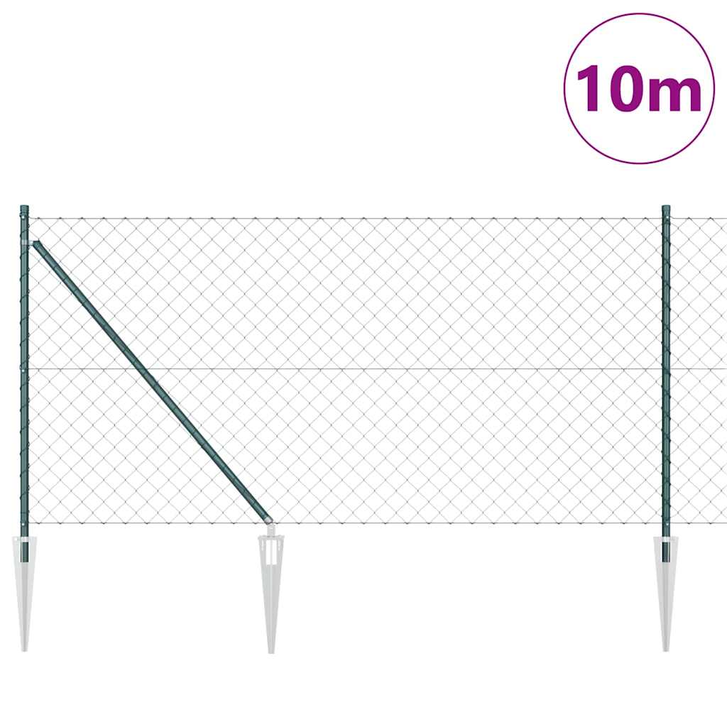 Poste para valla vidaxl verde 10 x 1 m (malla 60 x 60 mm) acero y PVC