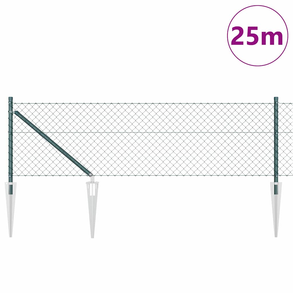 Poste para valla Vidaxl verde 25 x 0,4 m (malla 60 x 60 mm)