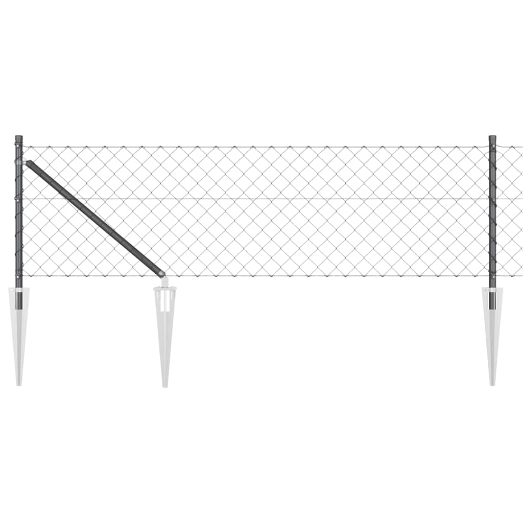 Poste para valla Vidaxl gris 10 x 0,4 m (malla 60 x 60 mm)