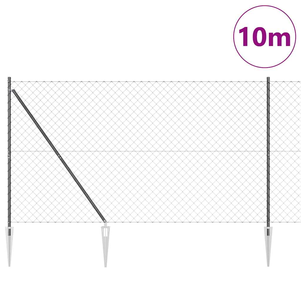 Poste para valla Vidaxl gris 10 x 1,5 m (malla 60 x 60 mm)