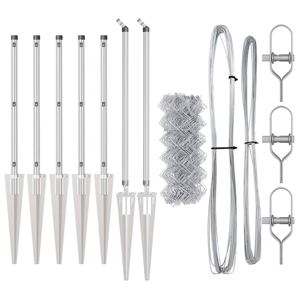 Vidaxl afrasteringspaal zilver 10 x 0,4 m (40 x 40 mm gaas) staal