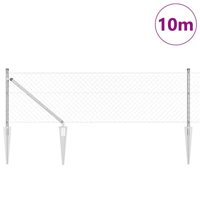 Poste para valla Vidaxl plateado 10 x 0,4 m (malla 40 x 40 mm) acero