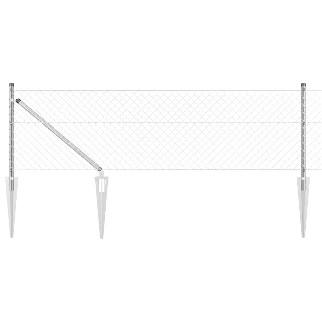 Poste para valla Vidaxl plateado 10 x 0,8 m (malla 40 x 40 mm) acero
