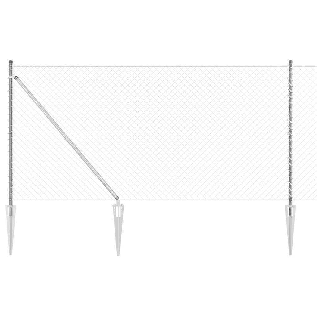 Vidaxl afrasteringspaal zilver 10 x 1 m (40 x 40 mm gaas) staal