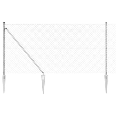 Vidaxl afrasteringspaal zilver 10 x 1 m (40 x 40 mm gaas) staal